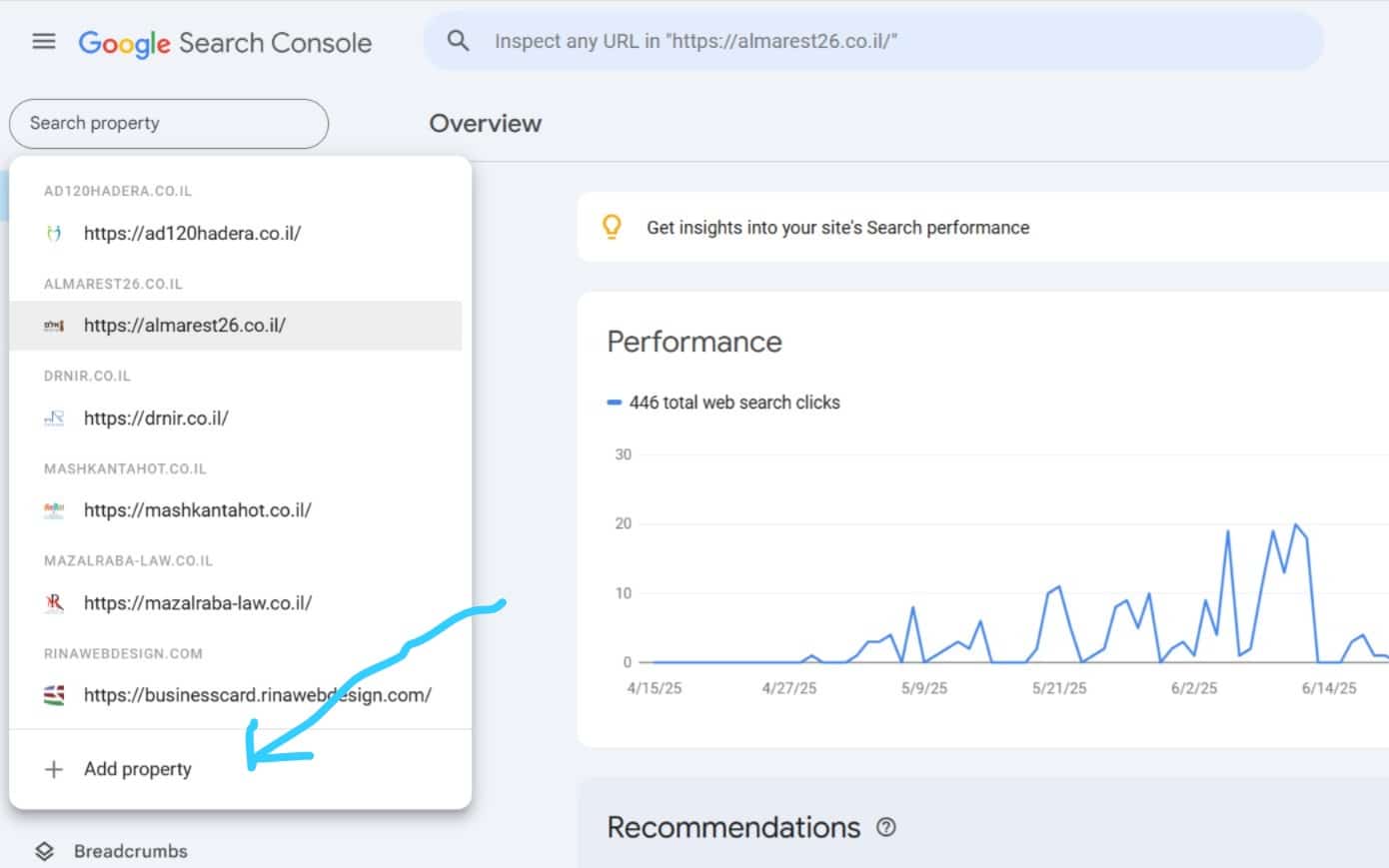 איך מחברים אתר ל־Google Search Console