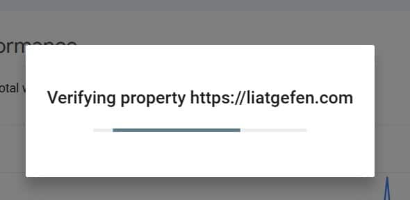 תהליך אימות בעלות על האתר https://liatgefen.com ב-Google Search Console